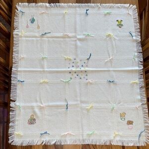 Hand Crafted Cross Stitch Baby Afghan
